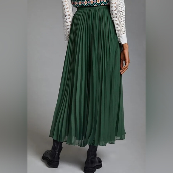 NWT RARE Anthropologie tall girl maxi pleated skirt size L - Picture 13 of 13